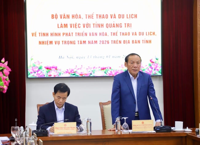 Bộ trưởng Nguyễn Văn Hùng làm việc với tỉnh Quảng Trị về tình hình phát triển văn hóa, thể thao và du lịch trên địa bàn tỉnh - Ảnh 1.