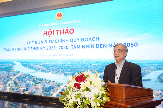 Il signor Tran Dinh Thien, ex direttore dell'Istituto vietnamita di economia, ha tenuto un discorso alla conferenza.