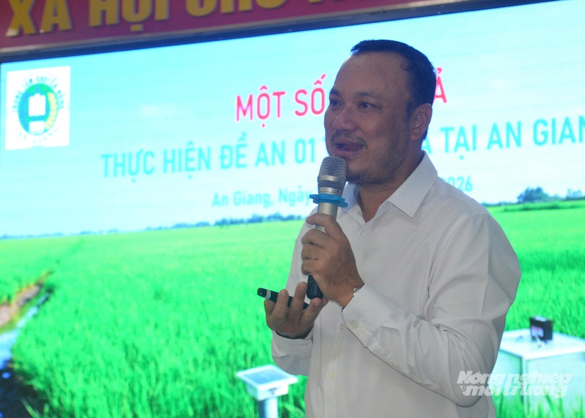 Ông Lê Văn Dũng, Phó Giám đốc Trung tâm Khuyến nông An Giang trình bày về mục tiêu cuộc thi. Ảnh: Trung Chánh.