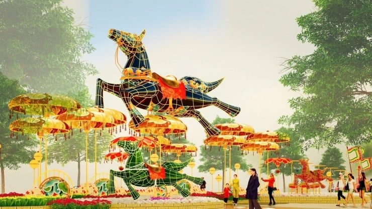 La scène à grande échelle représentant le cheval noir de Ly utilise des effets holographiques 3D saisissants.