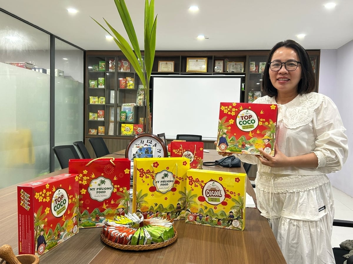 Mỹ Phương Food ra mắt dòng hộp quà với thiết kế hoàn toàn mới phù hợp với nhu cầu, thị hiếu của người dân trong dịp Tết. Ảnh: L.A.