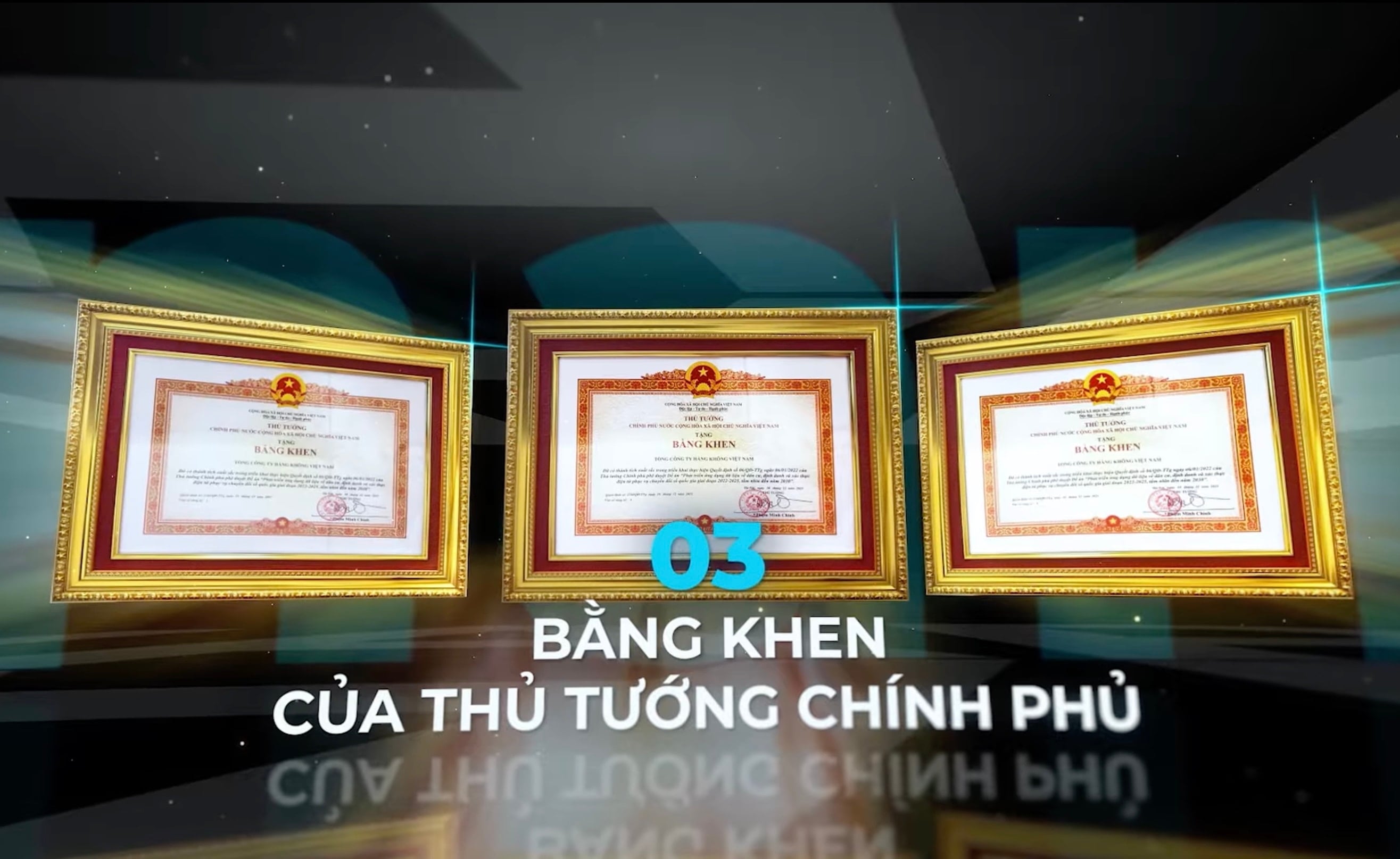 3. Vietnam Airlines tiene el honor de recibir 3 certificados de reconocimiento del Primer Ministro en 2025.