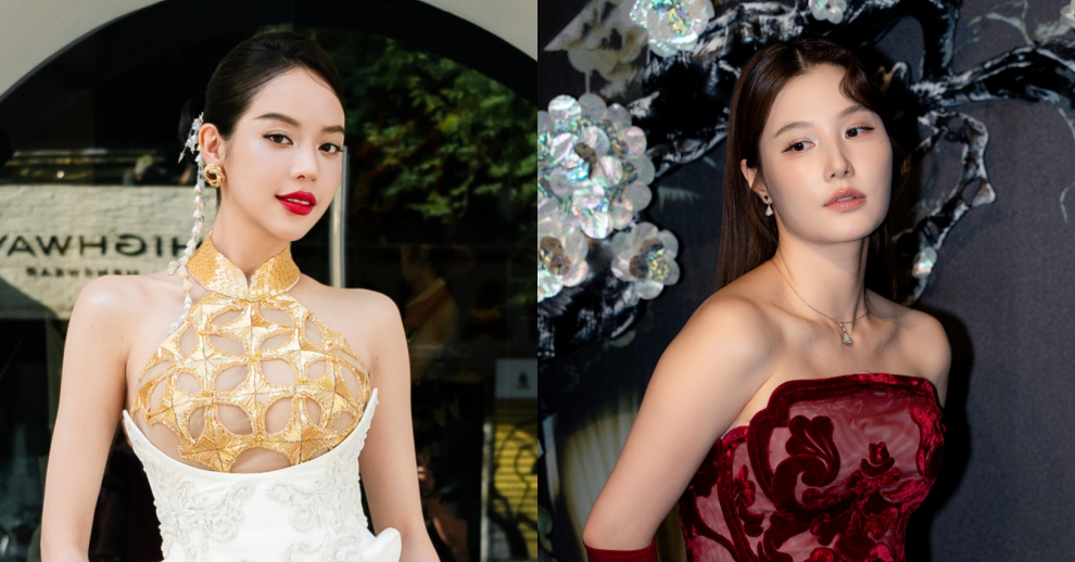 Miss Thanh Thuy と Diem My 9X は、魅惑的な裸の肩を披露します。