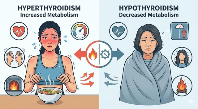 La differenza tra ipertiroidismo e ipotiroidismo - Immagine 2. Sự khác nhau giữa cường giáp và suy giáp- Ảnh 2.