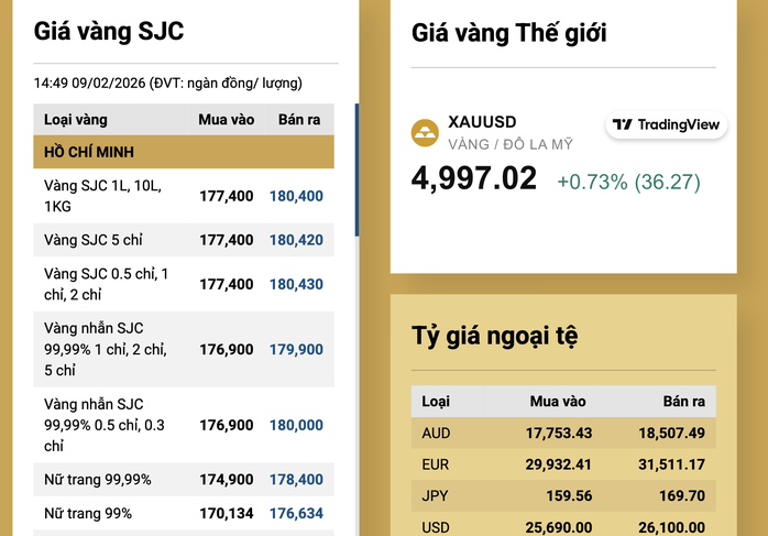 Giá vàng miếng SJC biến động mạnh Cuối ngày 9 - 2 và ảnh hưởng từ thị trường quốc tế - Ảnh 3.