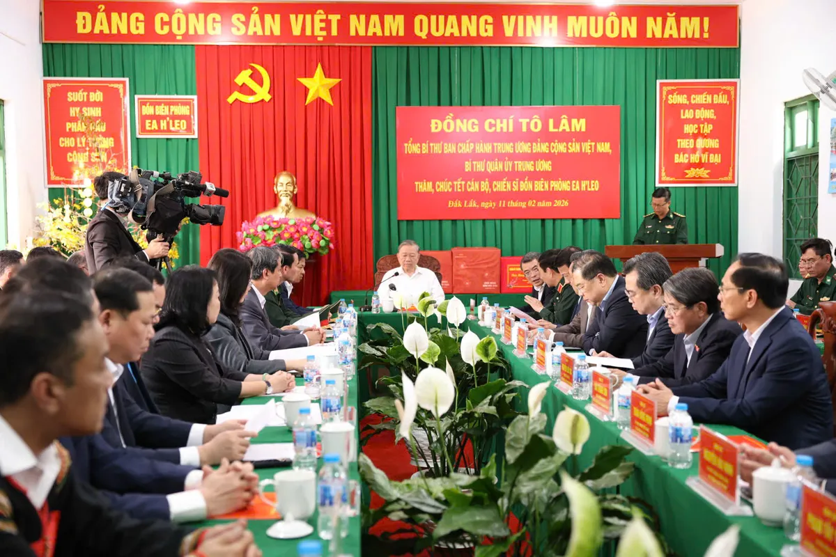 Tổng Bí thư Tô Lâm thăm, chúc Tết Đồn Biên phòng Ea H’Leo, Đắk Lắk - Ảnh 2.