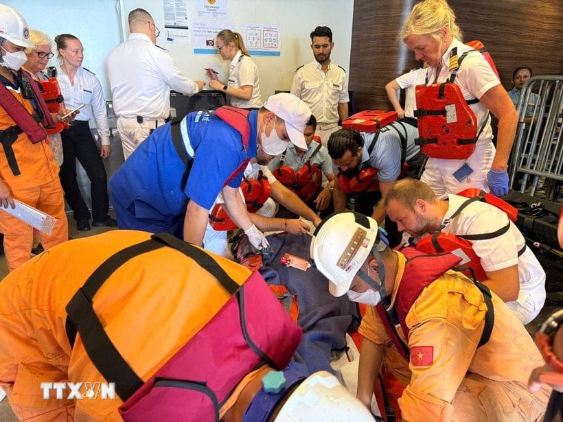 Les services de secours maritimes de Da Nang ont porté assistance à un ressortissant étranger en détresse en mer et l'ont ramené sain et sauf à terre. (Photo : VNA)