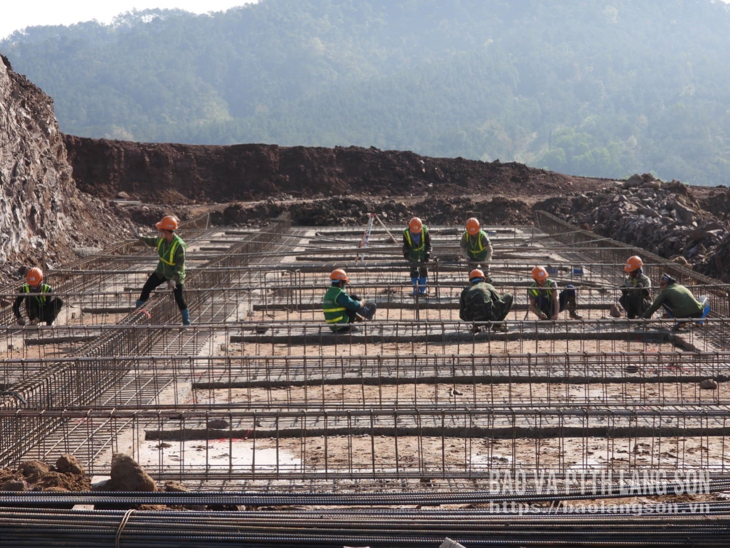 Construction work continues at the site throughout the Lunar New Year holiday.