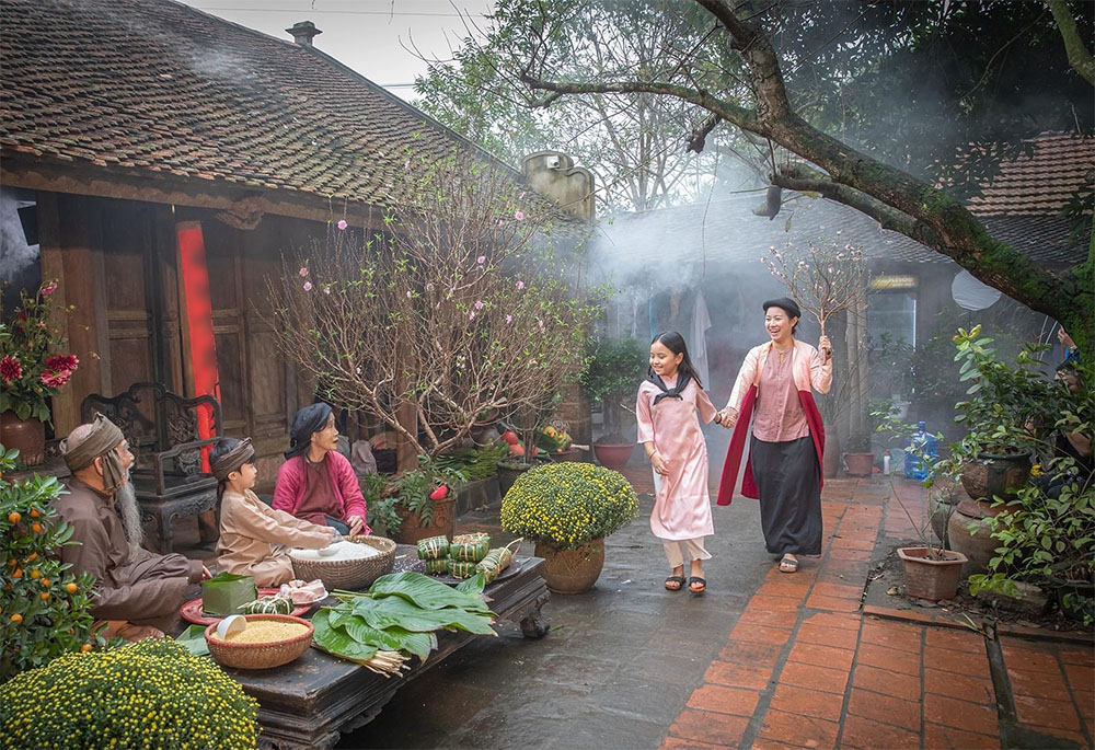 نئے قمری سال کے دوران ایک ساتھ جمع ہونا۔