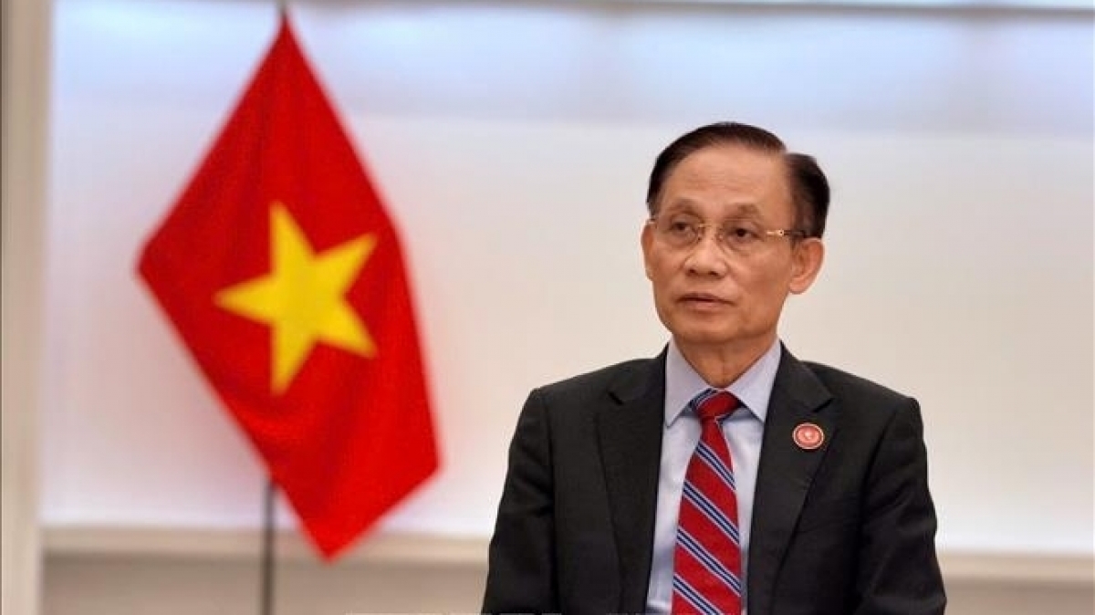 The Minister of Foreign Affairs, Le Hoai Trung, grants an interview on the results of his participation in the opening meeting of the Gaza Peace Council.