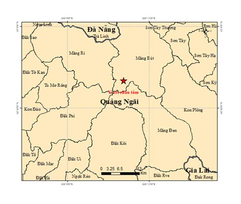Quang Ngai ha subito 7 terremoti in 2 giorni - Foto 1. Quảng Ngãi xảy ra 7 trận động đất trong 2 ngày- Ảnh 1.
