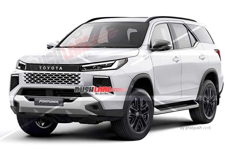 The 2027 Toyota Fortuner showcasing its rugged new exterior design with a bold front grille and muscular body lines