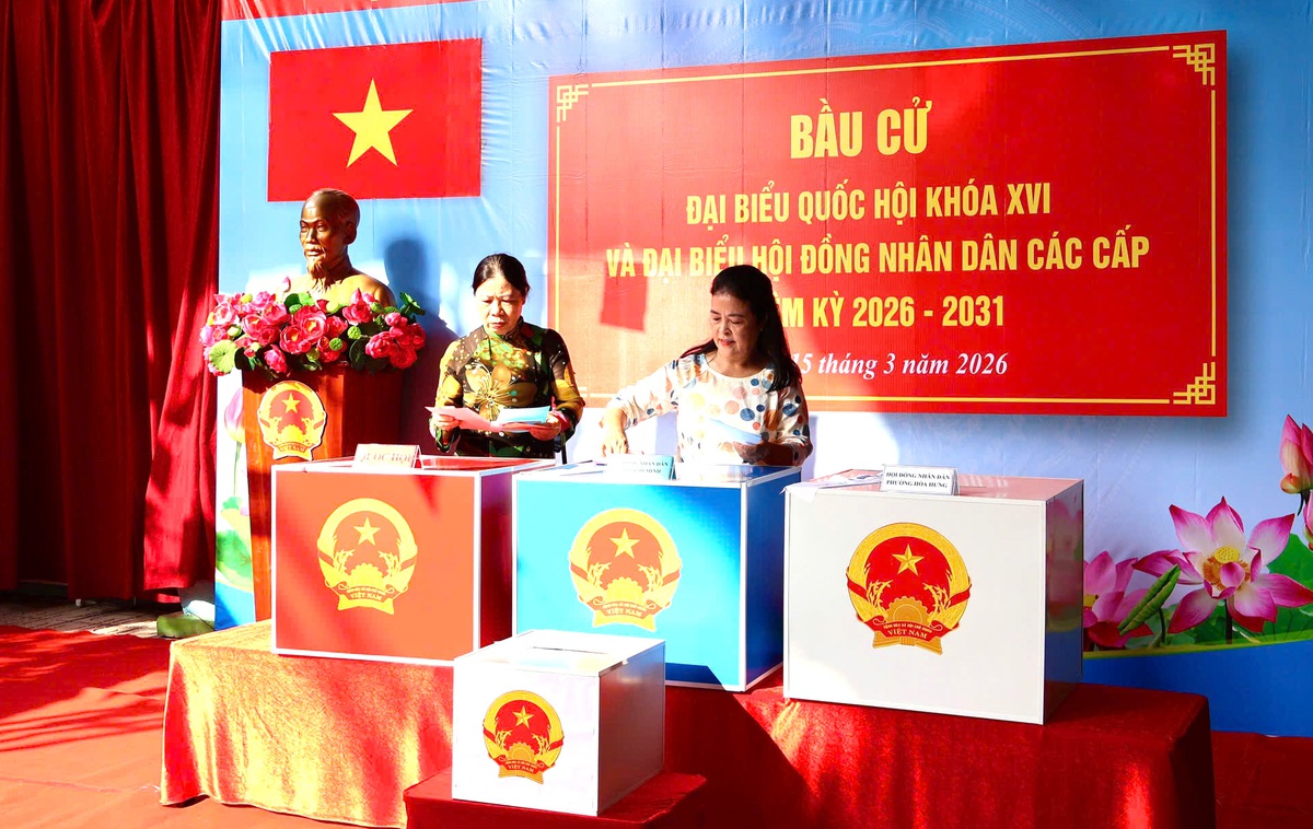 38 kommuner och valdistrikt i Ho Chi Minh-staden har ett valdeltagande på 100 % - Foto 2. 38 xã, phường tại TPHCM có tỉ lệ cử tri tham gia bỏ phiếu đạt 100%- Ảnh 2.