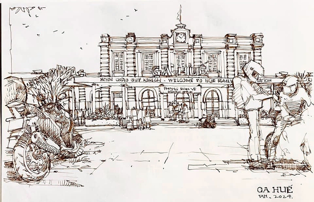 Coin croquis : Gare de Hué - Photo 6. Góc ký họa: Ga Huế- Ảnh 6.