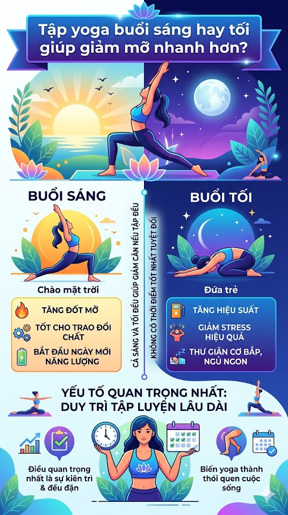 Qual è il momento migliore per praticare yoga e perdere grasso più velocemente? - Immagine 2. Tập yoga thời điểm nào giúp giảm mỡ nhanh hơn?- Ảnh 2.