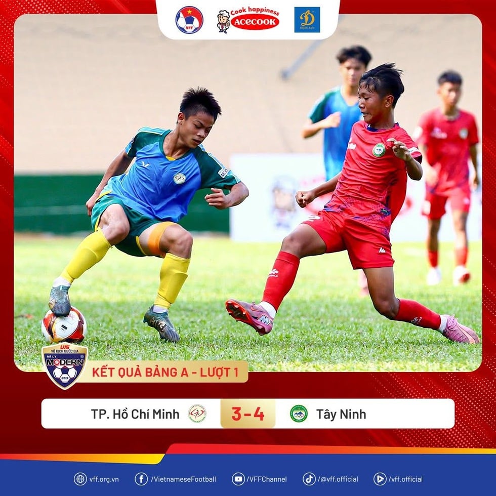 Nonostante la presenza di Huynh Duc in squadra, la squadra Under 15 di Ho Chi Minh City ha subito una straziante sconfitta in rimonta - Foto 1. Có Huỳnh Đức, U.15 TP.HCM vẫn thua ngược cực kỳ đáng tiếc- Ảnh 1.