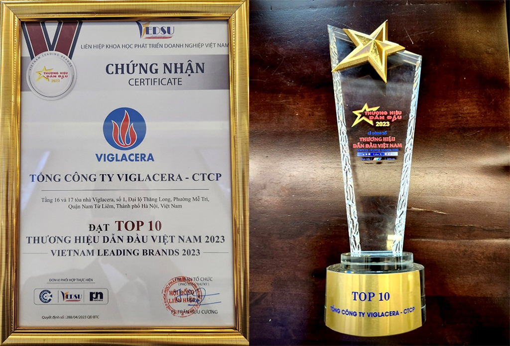 Tổng công ty Viglacera – CTCP nhận giải thưởng “Top 10 thương hiệu dẫn ...