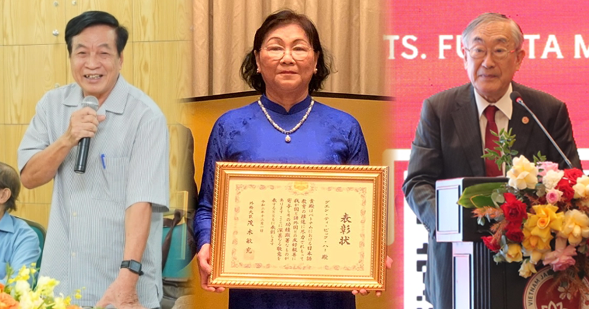 Japanse medailles uitgereikt aan docenten van de Universiteit van Hanoi, de Universiteit voor Buiten