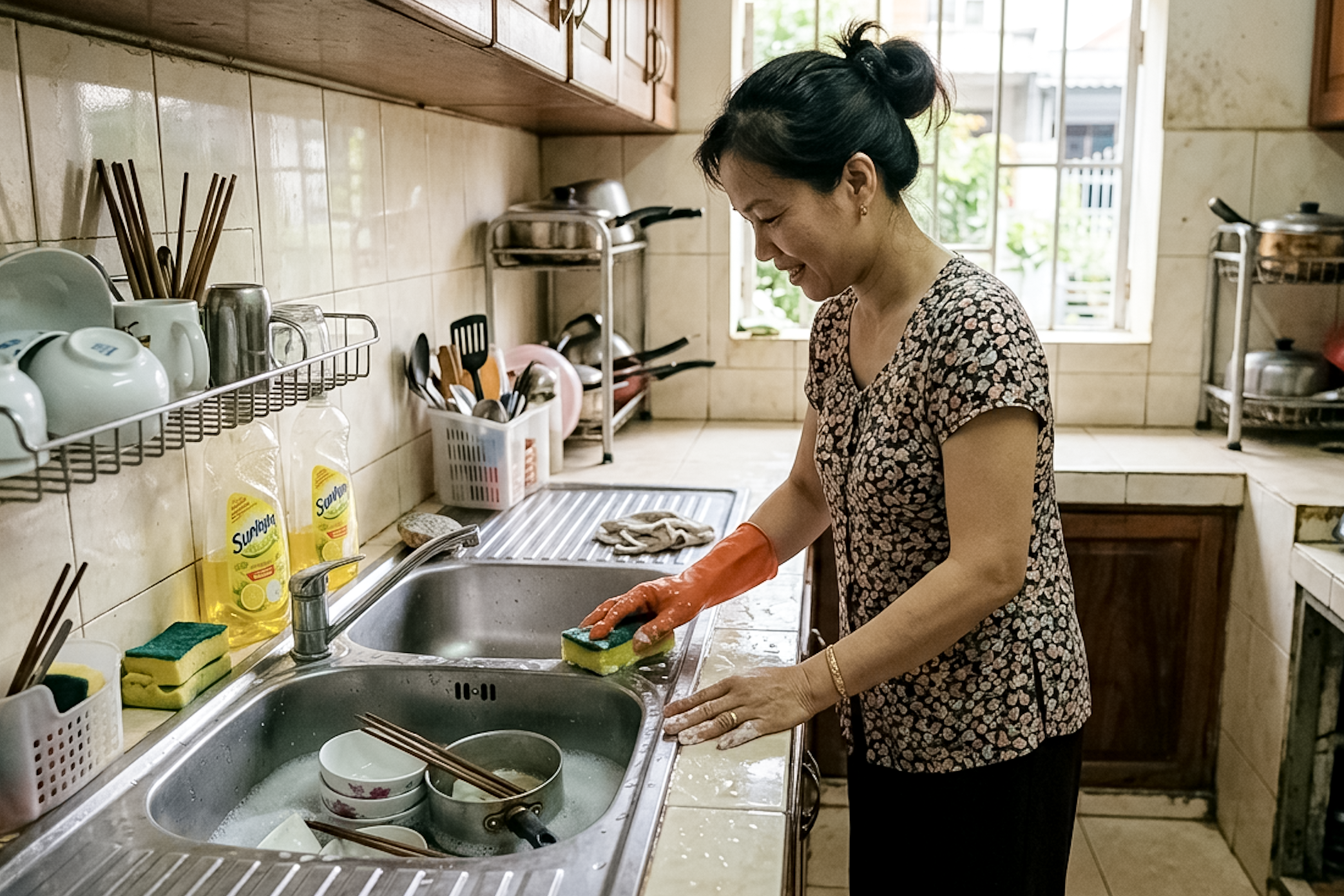 Oamenii ar trebui să își curețe bucătăriile în mod regulat pentru a preveni bolile legate de siguranța alimentară. (Imagine: ilustrație AI)