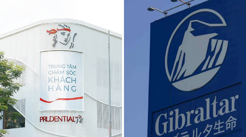 Logo Prudential Vietnam (vlevo – s tváří bohyně) je ve Vietnamu populární a je zcela odlišné od loga Prudential Life Insurance v Japonsku (s horou).