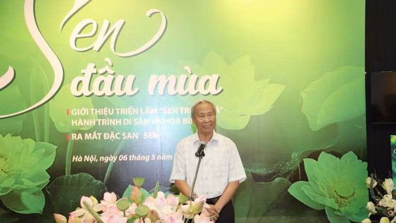 Do Van Tru, außerordentlicher Professor und Präsident der Vietnam Cultural Heritage Association, hielt bei der Veranstaltung eine Rede.