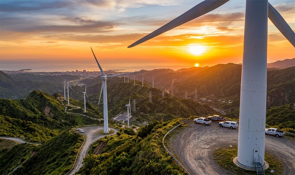 Vue en perspective du projet éolien Quang Ninh 1 dans le quartier de Hoanh Bo.