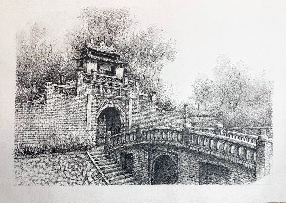 Ký họa của SV Nguyễn Bùi Phương Chi - trường ĐH Kiến Trúc