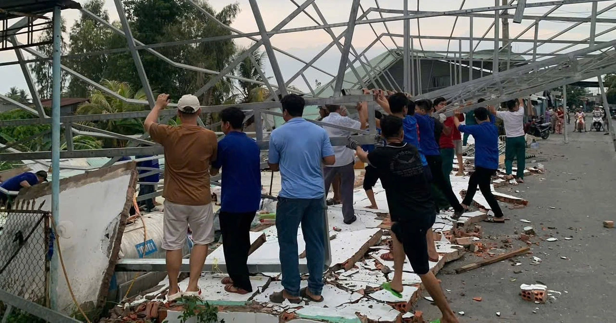 Las tormentas causaron daños en 47 viviendas de la provincia de Dong Thap, con techos …