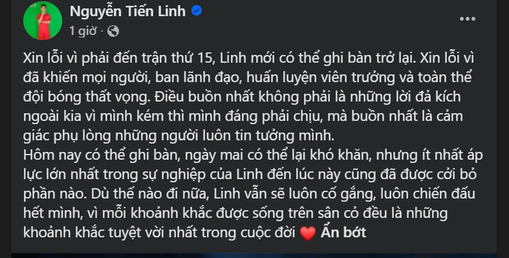 Tiến Linh xin lỗi, HLV Phùng Thanh Phương thấu hiểu - Ảnh 3.