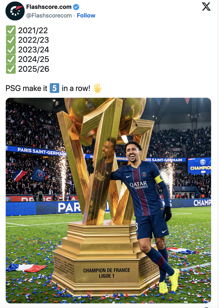 PSG vô địch Ligue 1 mùa thứ 5 liên tiếp - Ảnh 3.