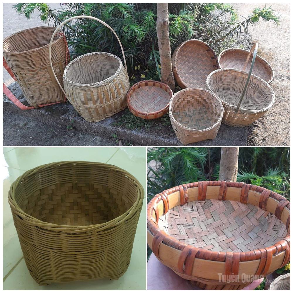 Các sản phẩm đan lát được làm thủ công từ trúc, mây, mang nét đẹp mộc mạc đặc trưng vùng cao.