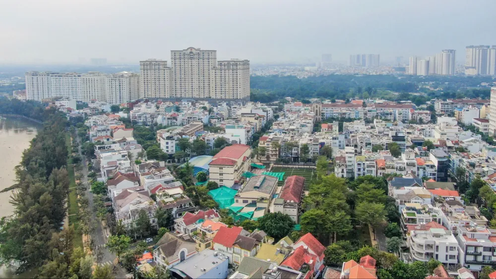 Khu dân cư Trung Sơn, xã Bình Hưng, TPHCM. Ảnh: HOÀNG HÙNG