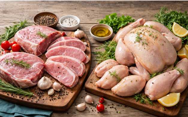 Apa yang berlaku apabila anda mengambil terlalu banyak protein? - Imej 1. Nên bổ sung protein từ thịt gà hay thịt lợn?