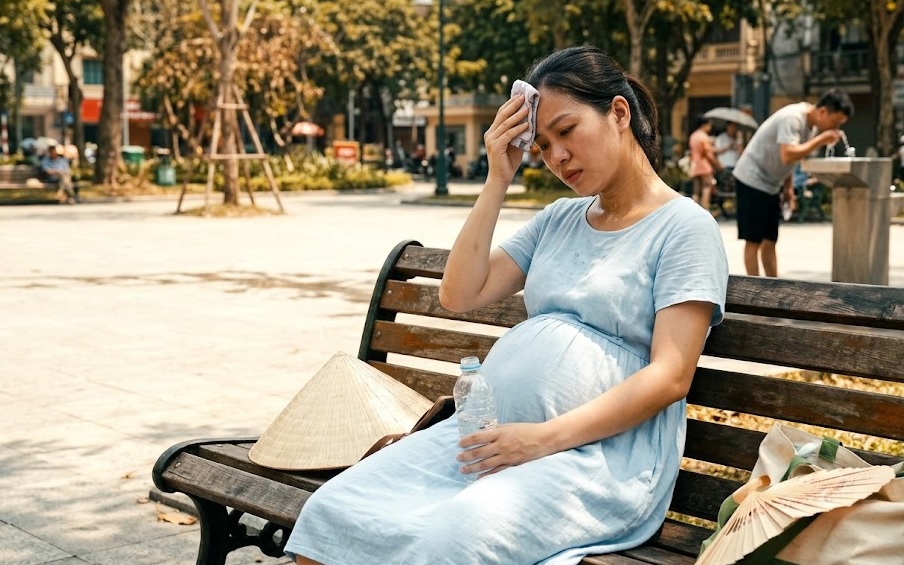Nắng nóng kéo dài khiến phụ nữ mang thai dễ bị sốc nhiệt