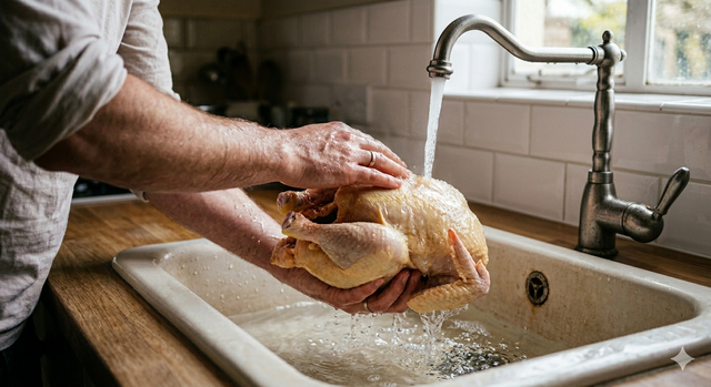 Bác sĩ cảnh báo rửa gà sống dưới vòi nước trước khi nấu coi chừng ngộ độc - Ảnh 1.