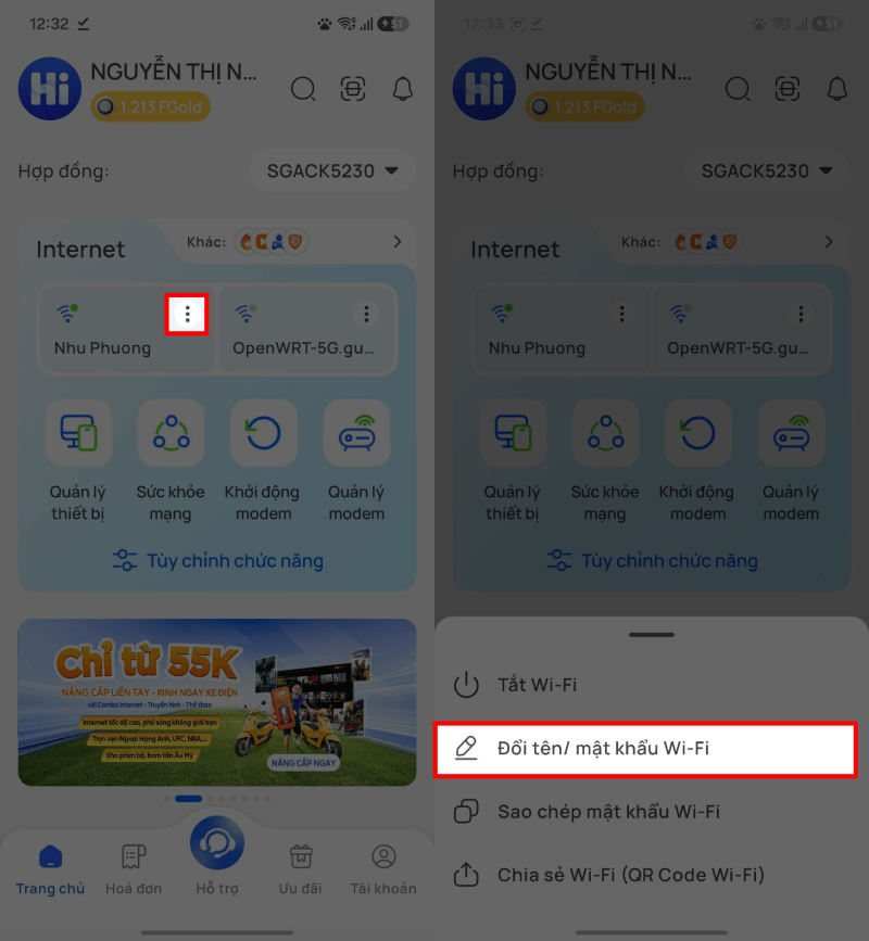 Nhập mật khẩu mới theo ý muốn, nên kết hợp chữ, số và ký tự. Nhập mật khẩu mới theo ý muốn, nên kết hợp chữ, số và ký tự.