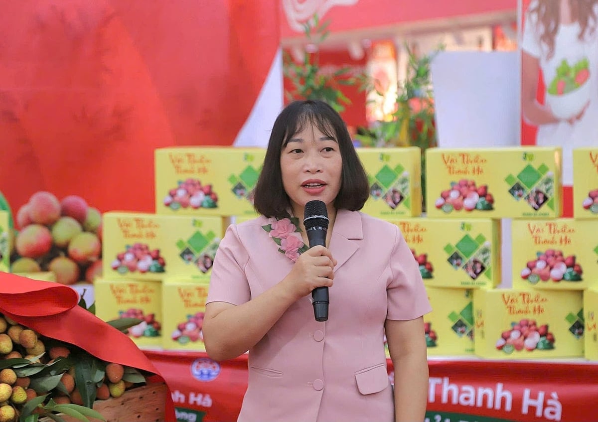 Bà Lương Thị Kiểm, Phó Giám đốc Sở Nông nghiệp và Môi trường thành phố Hải Phòng phát biểu tại sự kiện. Ảnh: Hoàng Phong.