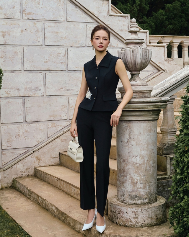 Hochgeschnittene Hosen passen zu jedem Stil. 'Cân' mọi phong cách với chiếc quần tây cạp cao- Ảnh 7.