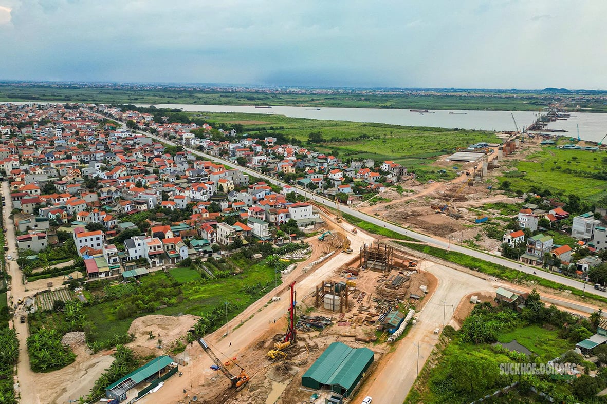 Cầu Hồng Hà vượt sông Hồng dần lộ diện- Ảnh 2.