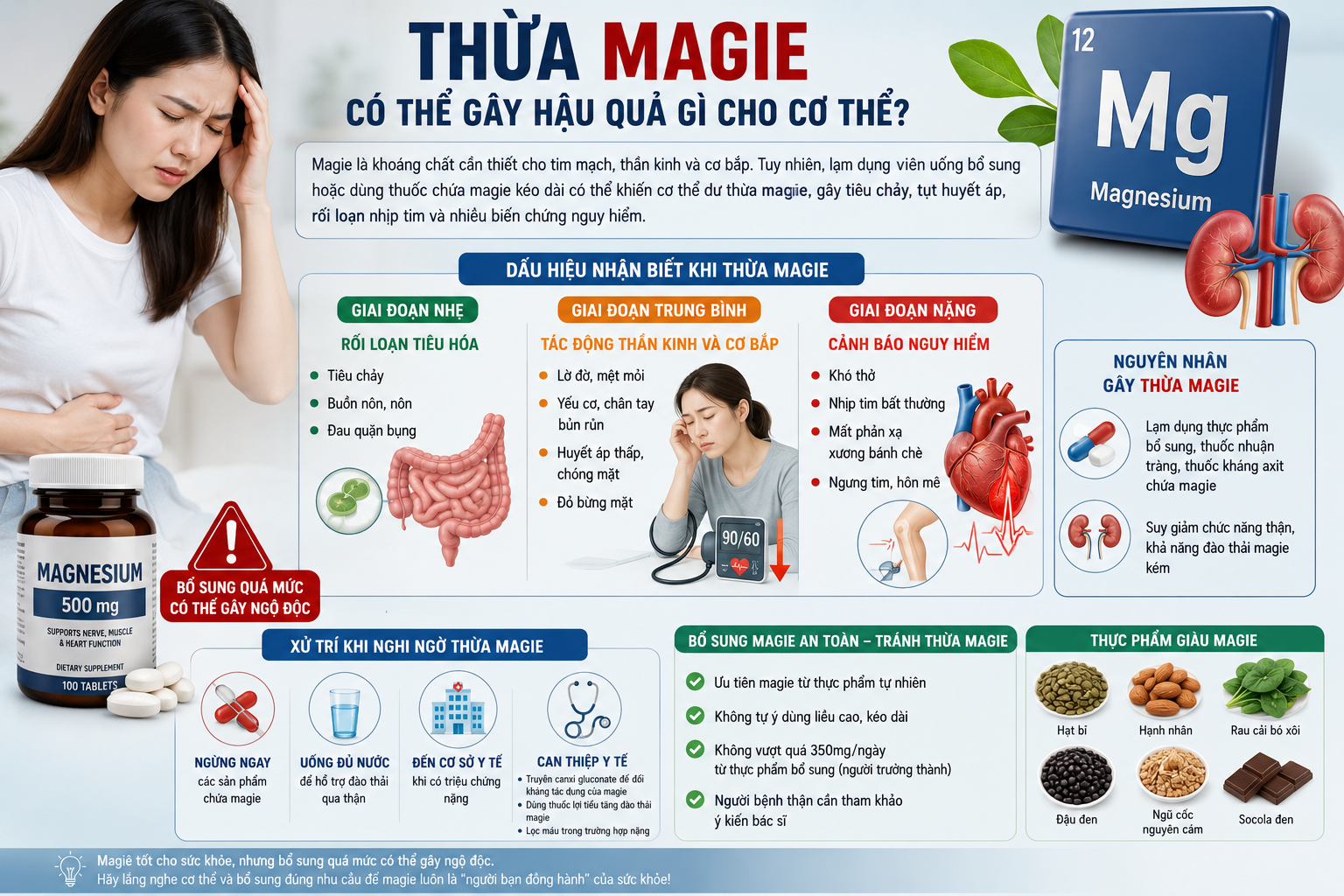 Điều gì xảy ra khi cơ thể dư thừa magie?- Ảnh 1.