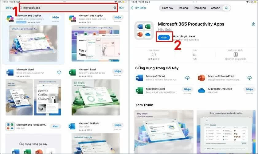Tải ứng dụng Office về điện thoại.