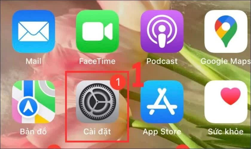 افتح تطبيق Mở ứng dụng “Cài đặt” trên iPhone của bạn.