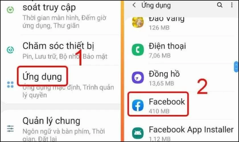 افتح Mở “Cài đặt” trên điện thoại Android.