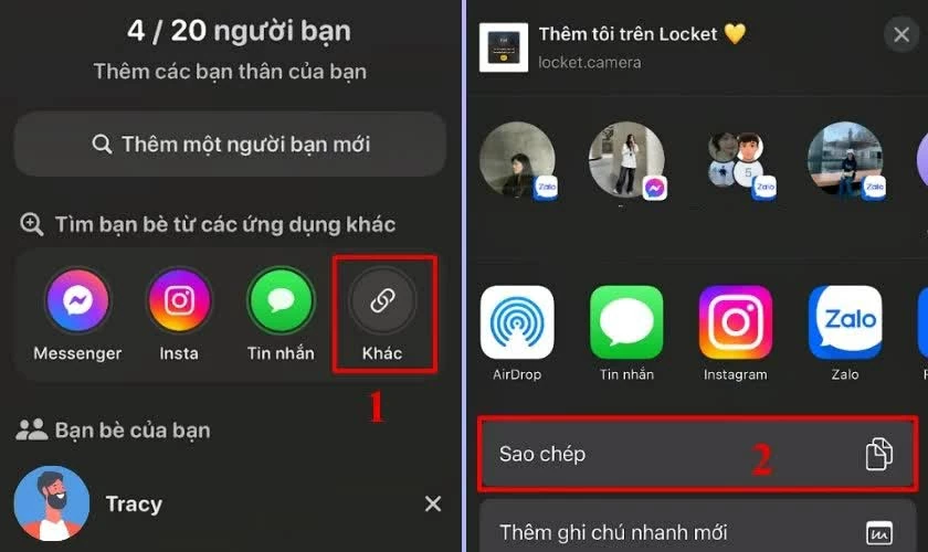 Chọn biểu tượng link liên kết trên màn hình rồi nhấn “Sao chép link”. Chọn biểu tượng link liên kết trên màn hình rồi nhấn “Sao chép link”.