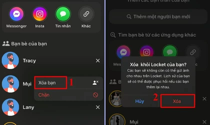 Chọn “Xóa bạn” để xác nhận. Chọn “Xóa bạn” để xác nhận.