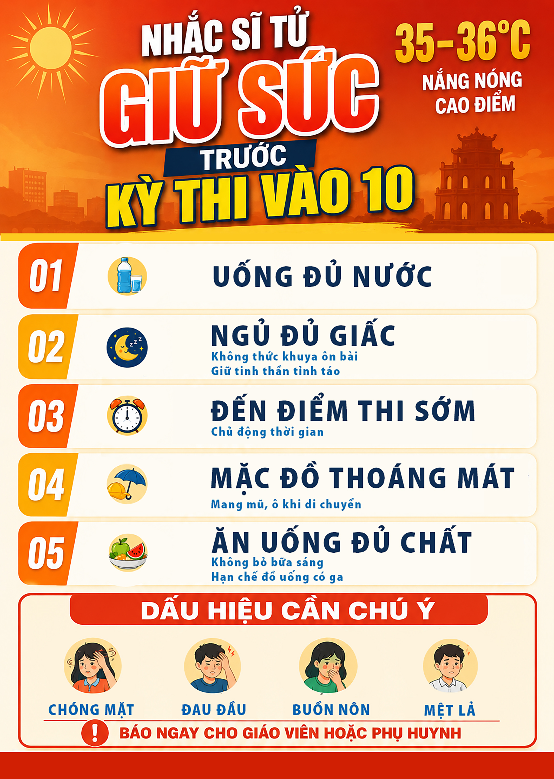 Erinnerung an die Schüler, ihre Kräfte vor der Aufnahmeprüfung für die 10. Klasse zu schonen - Foto 1. Nhắc sĩ tử giữ sức trước kì thi vào lớp 10- Ảnh 1.