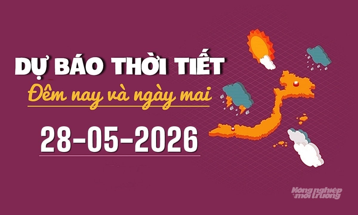 Dự báo thời tiết ngày mai 28/5/2026 trong cả nước