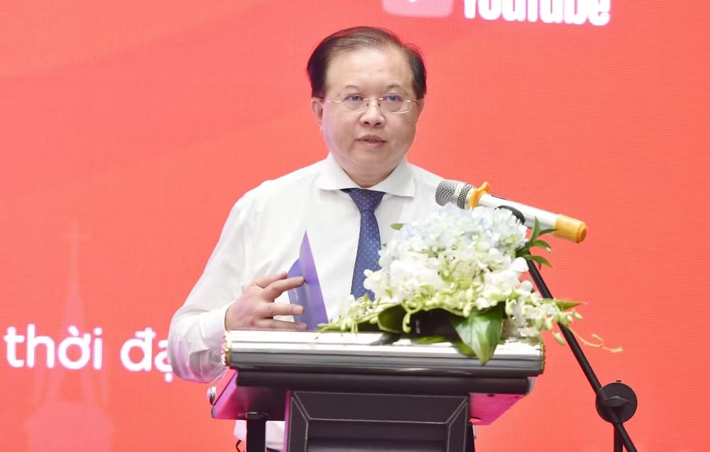 Vice-minister van Cultuur, Sport en Toerisme Ta Quang Dong tijdens de aankondigingsceremonie van de wedstrijd. (Foto: CTV/Vietnam+) dong1-2301.jpg