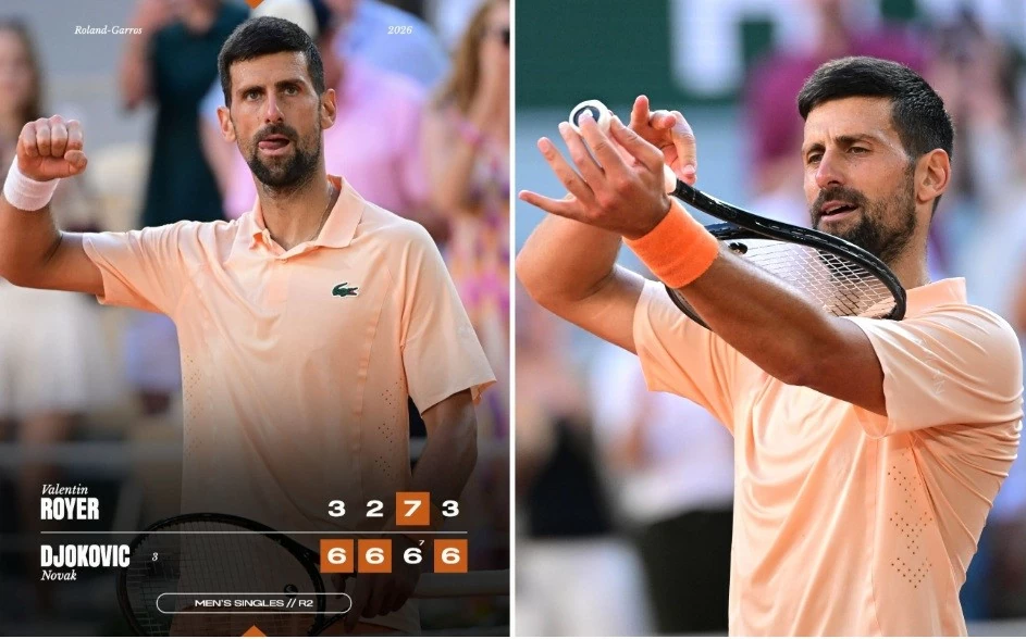 Djokovic vào vòng 3 Roland Garros và lập kỷ lục mới Djokovic vào vòng 3 Roland Garros và lập kỷ lục mới