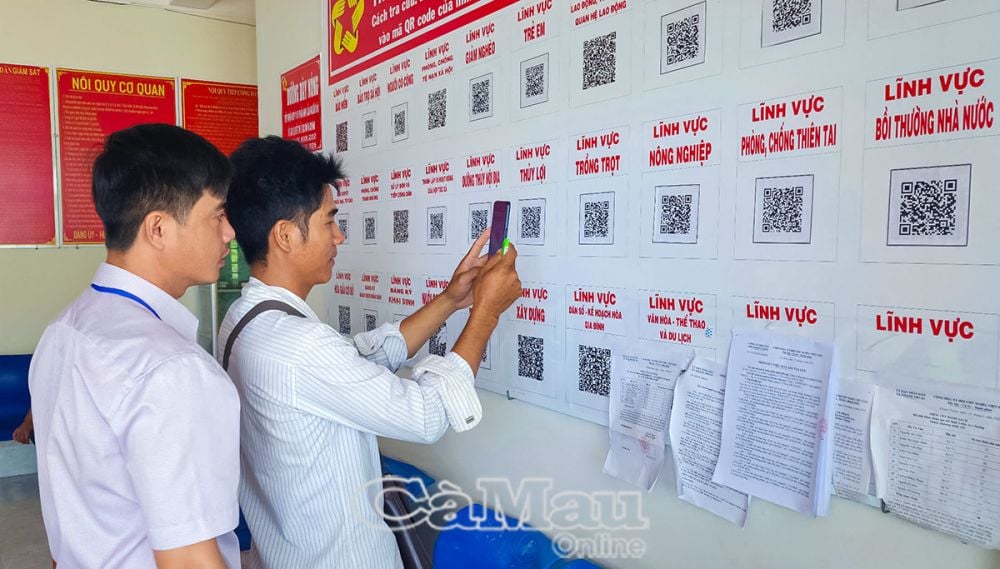 ຜູ້ຄົນສະແກນລະຫັດ QR ສຳລັບການບໍລິການທີ່ເຂົາເຈົ້າຕ້ອງການປະຕິບັດເພື່ອເບິ່ງຄຳແນະນຳກ່ຽວກັບຂັ້ນຕອນ.